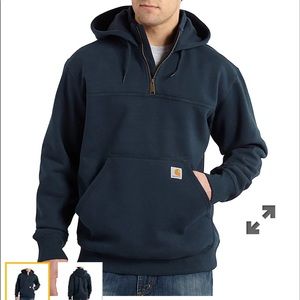 Carhartt Rain Defender Quarter Zip Sweatshirt Navy